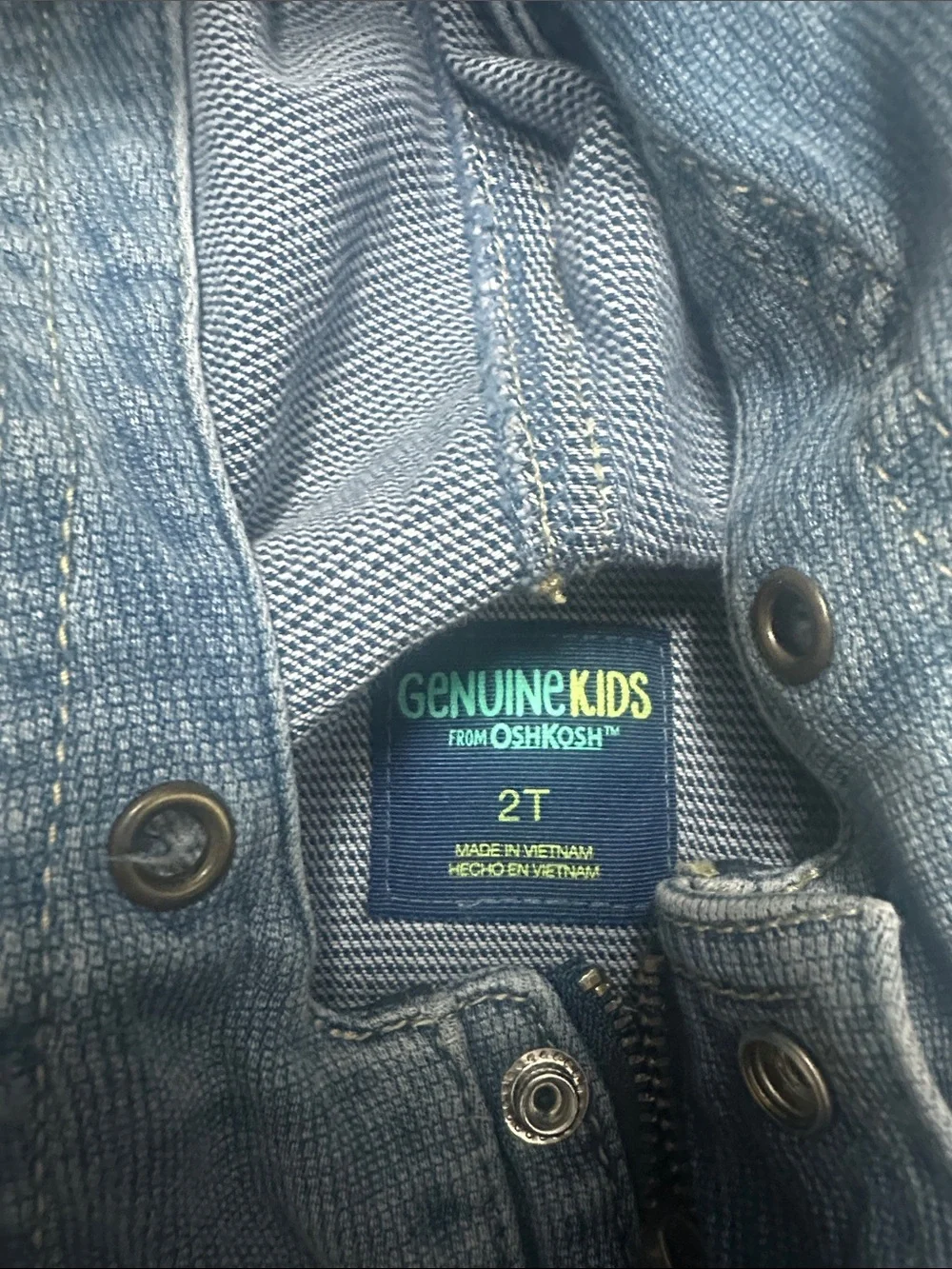 Kids Hooded Denim Pullover Jacket - Light Blue